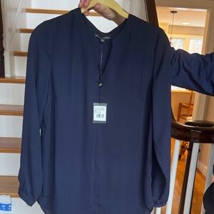 Adrianna Papell Navy Blouse